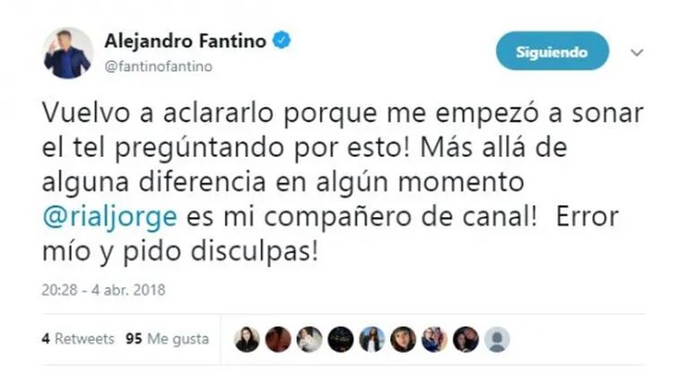 El ida y vuelta de Fantino con Rial en Twitter tras un "error involuntario": qué pasó 