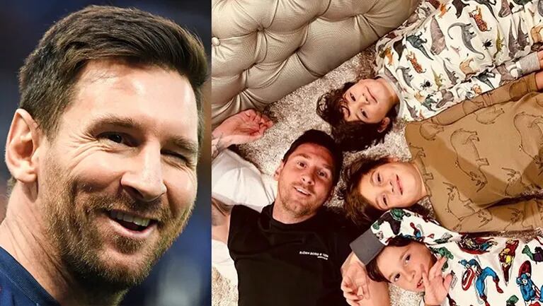Lionel Messi posteó una dulce foto con Mateo, Ciro y Thiago.