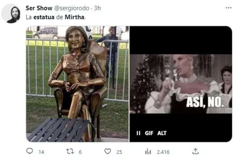 Inauguraron una estatua de Mirtha Legrand y en las redes estallaron los memes