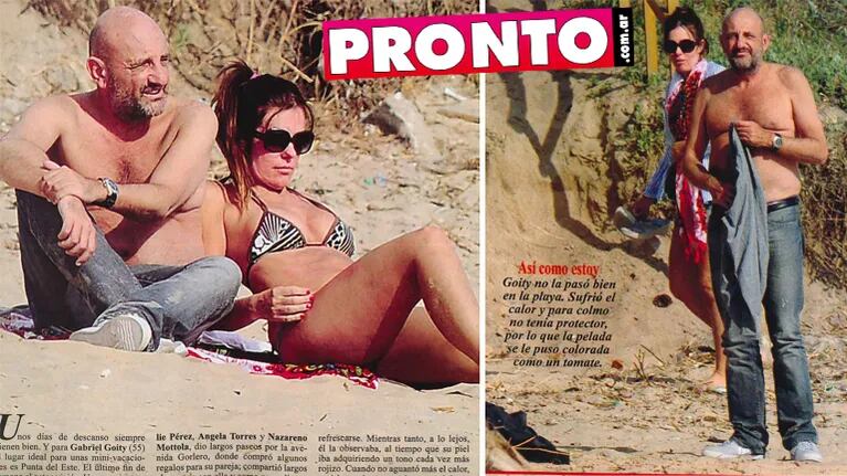 El Puma Goity y su novia, en Punta del Este, retratados por la revista Pronto.