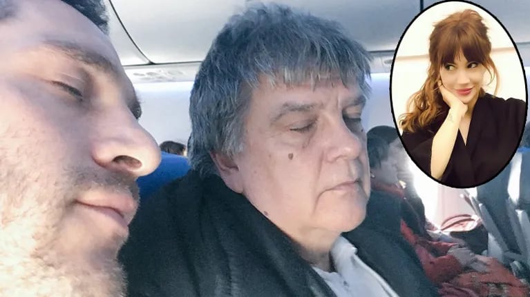 Michel Noher y un desopilante tweet arriba del avión (Foto: Twitter e Instagram)