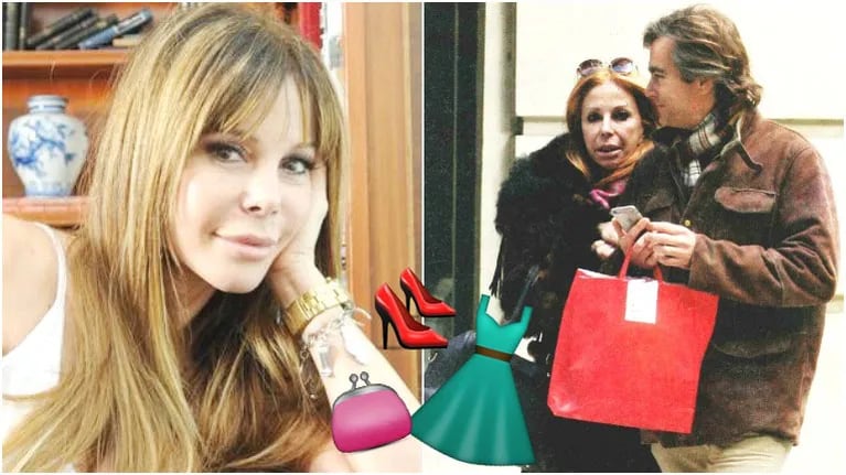 Graciela Alfano, de compras con su hijo Nicolás por la Avenida Alvear (Fotos: Web y revista Paparazzi)