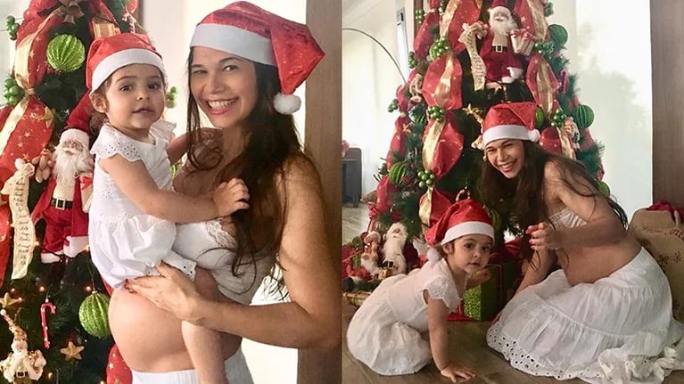 Las fotos navideñas más dulces de Mariana de Melo con su pancita de seis meses y su hija Lupe: Esperando a Papá...