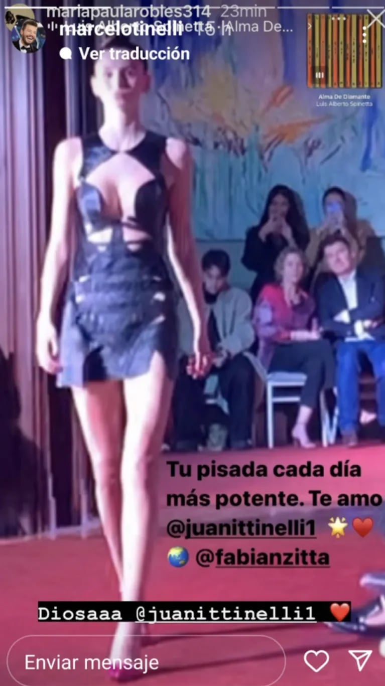 Marcelo Tinelli y Paula Robles apoyaron a Juanita como modelo de pasarela: "Diosa"