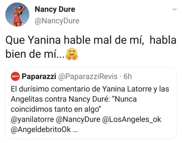 Durísima respuesta de Nancy Duré a Yanina Latorre tras el rumor de mala onda con las "angelitas" en LAM: "Habla bien de mí"