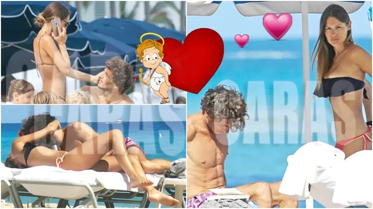 Pampita y Pico Mónaco, a puro besos y mimos en las playas de Miami en el Día de los Enamorados (Fotos: revista Caras)