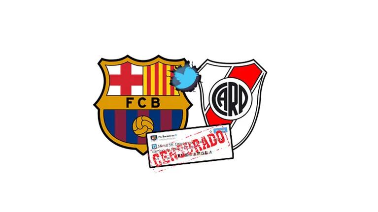 La cuenta oficial de Twitter del Barcelona escribió River con "b": ¿error de tipeo o provocación?