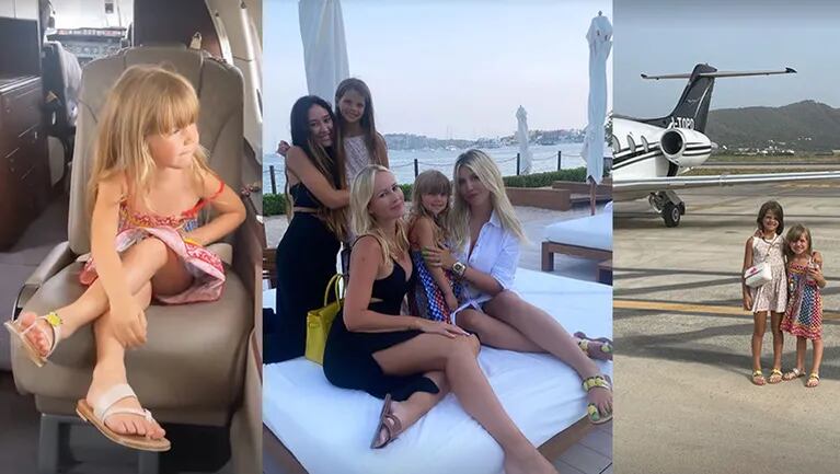 Wanda Nara aterrizó con sus hijas en Ibiza y celebró con fotos de su paradisíaca estadía.