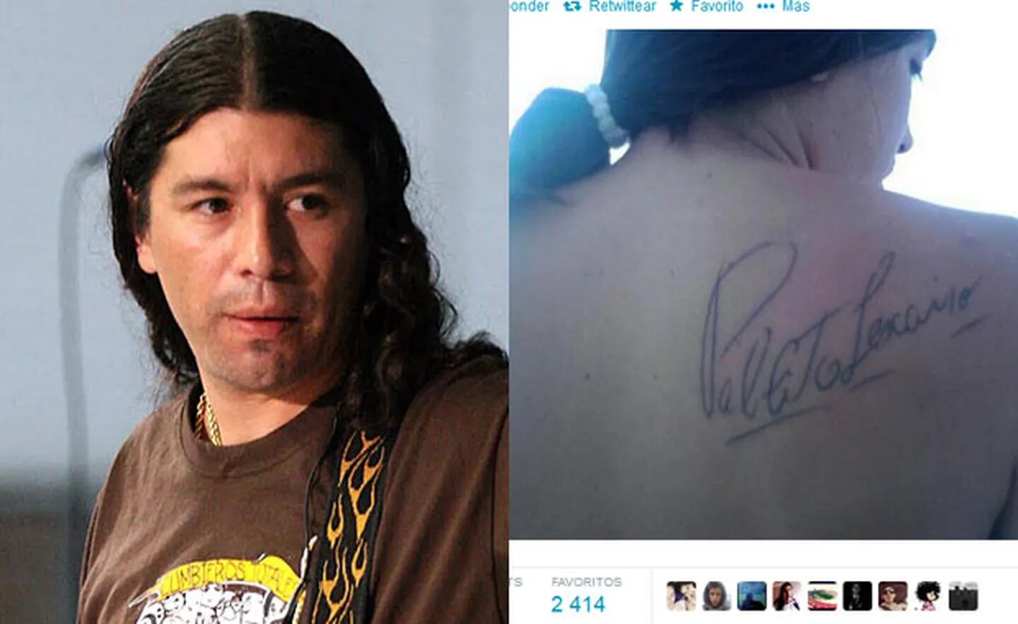 Se tatuó la firma de Pablito Lescano... ¡y no era! (Fotos: Web y Twitter)