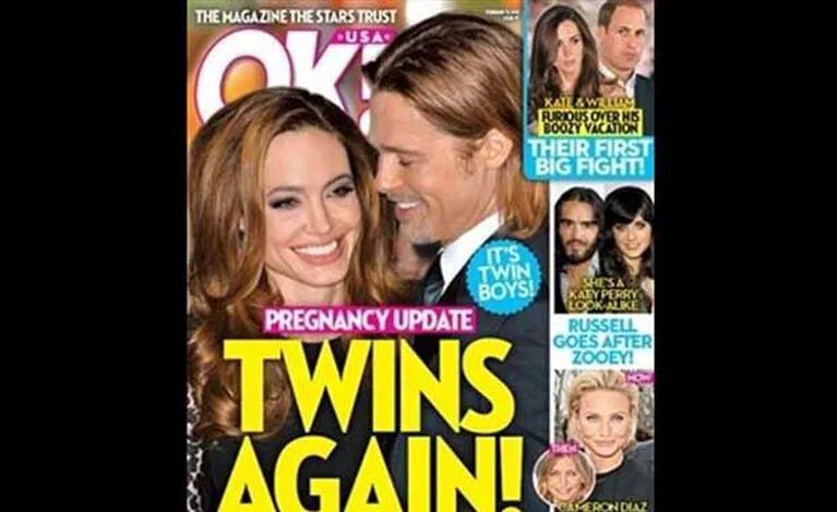 Angelina Jolie, ¿otra vez embarazada de mellizos? (Foto: revista OK!)