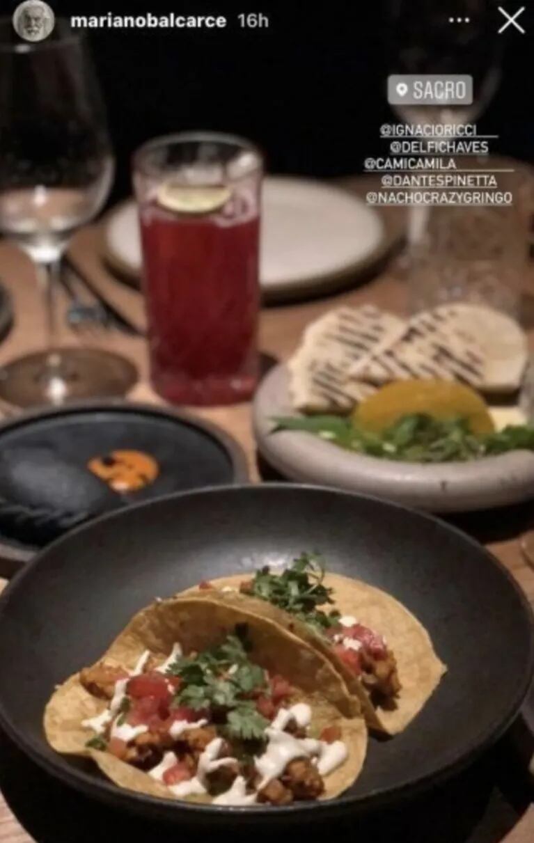 Delfina Chaves disfrutó de una cena en un restaurante con el ex de Pampita, Mariano Balcarce