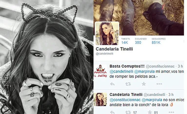 Candelaria Tinelli se hartó y se cruzó con una seguidora en Twitter.
