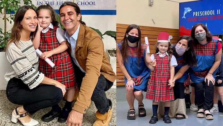 Camila Cavallo y Mariano Martínez compartieron el último día de salita de 4 de su hija.