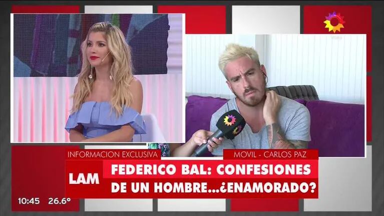El coqueteo en vivo entre Federico Bal y Laurita Fernández