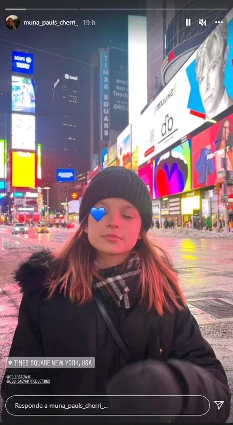 Las fotos de Muna, la hija de Gastón Pauls y Agustina Cherri, en Nueva York: "Haciendo lo que amo"