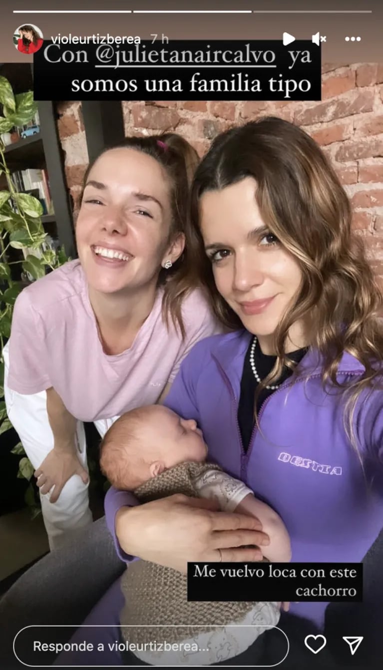 Violeta Urtizberea conoció al bebé de Julieta Nair Calvo y compartió el dulce momento: "Ya somos una familia tipo"