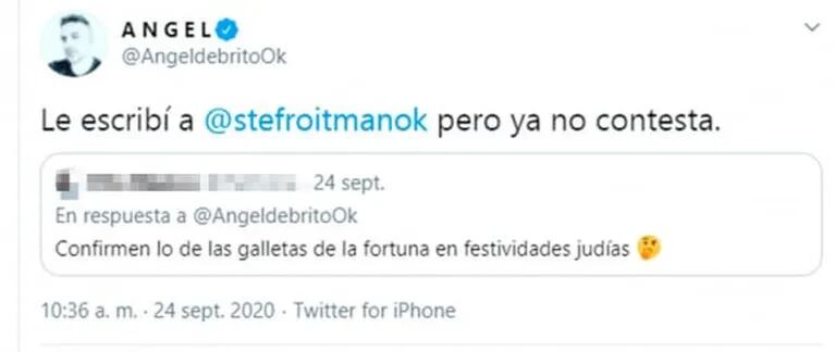 La llamativa actitud de Stefi Roitman con Ángel de Brito luego de que él confirmara su boda con Ricky Montaner: "Ya no contesta"