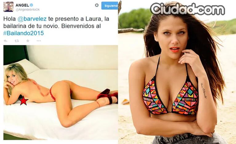 La reacción de Barbie Vélez al conocer que Laurita Fernández será la bailarina de su novio. (Foto: Twitter y Ciudad.com)