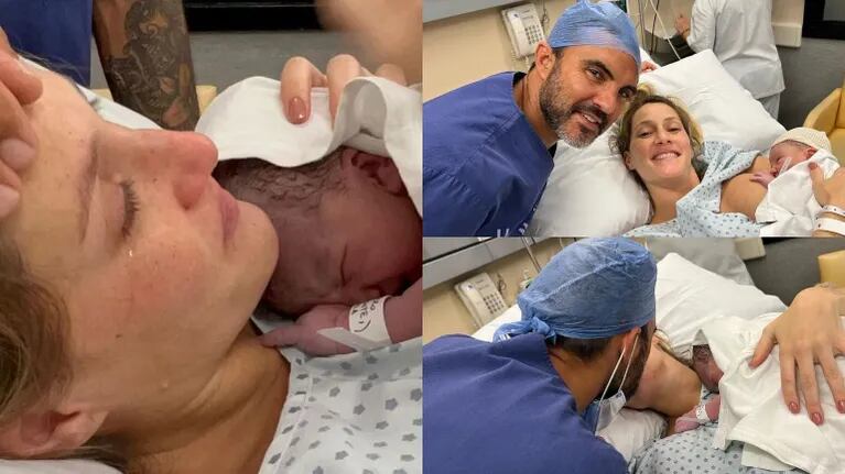 Las primeras fotos de Mica Viciconte y Cubero con Luca recién nacido (Fotos: Instagram)