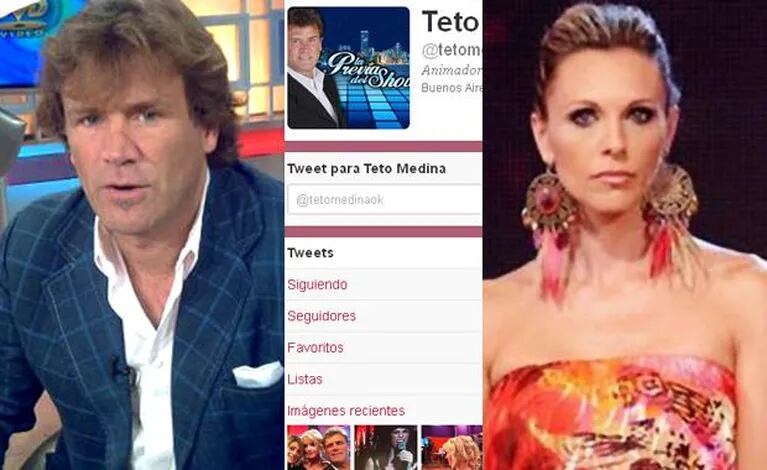 Teto Medina y Denise Dumas, otro escándalo generado en Twitter. (Fotos: Web)