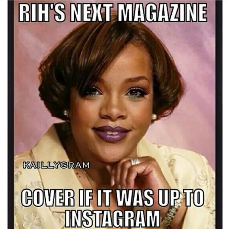 La divertida reacción de Rihanna ante la censura. (Foto: Instagram)