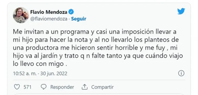 Flavio Mendoza estalló contra el programa de Georgina Barbarossa: "Mi hijo no es un juguete"