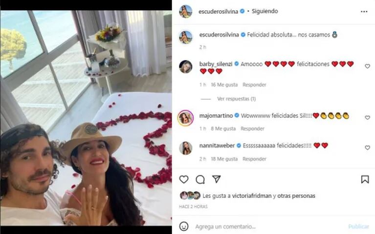 Silvina Escudero anunció que se casa con Federico, su novio desde hace 5 años: "Felicidad absoluta"
