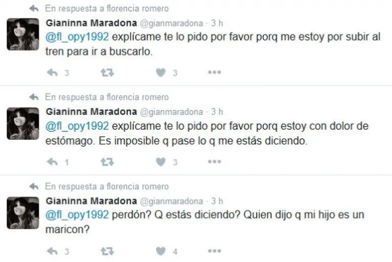 Escándalo entre La Princesita Karina y Gianinna Maradona en Twitter: "Me banco que me ensucies como quieras... ¡pero con mi hija no te metas!" 