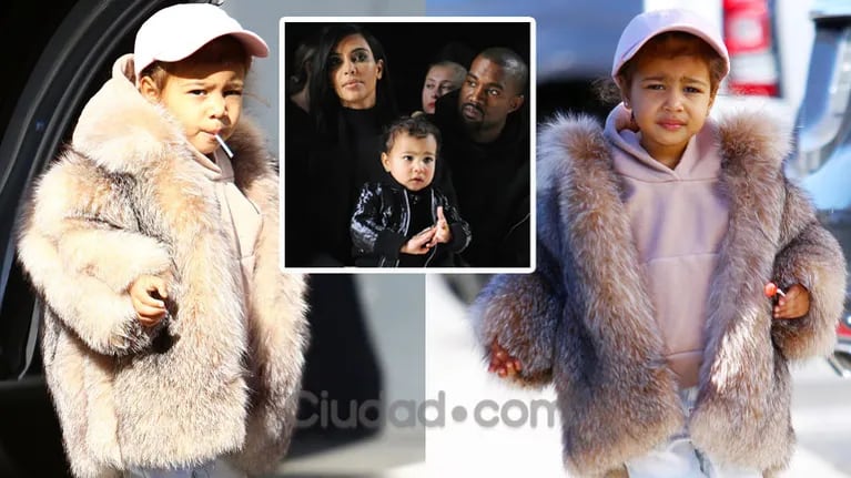 La hija de Kim Kardashian y Kanye West con un look polémico a sus dos años: ¡mirá las fotos luciendo su tapado de piel!