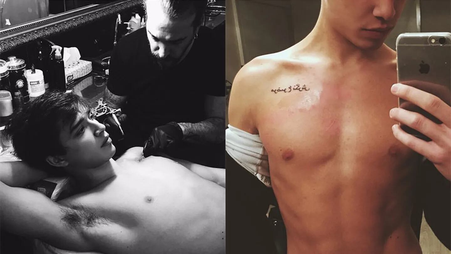 Julián Serrano se tatuó por primera vez y despertó polémica (Fotos: Instagram). 