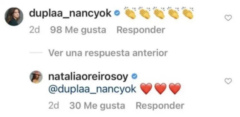 La reacción de Nancy Dupláa al ver las fotos de Natalia Oreiro caracterizando a Evita: le comentó con emojis de aplausos