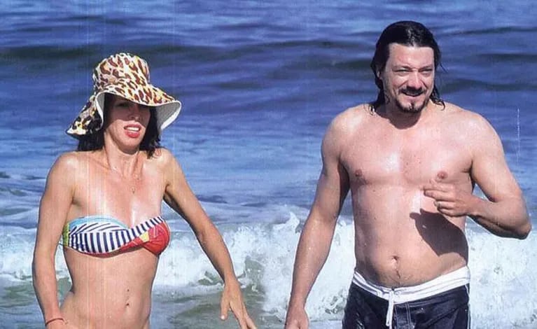 Victoria Onetto junto a su marido en las playas de José Ignacio. (Foto: Revista Gente)