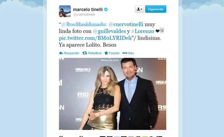Marcelo Tinelli contó que le dirá Lolito a su hijo Lorenzo. (Foto: Twitter @cuervotinelli)