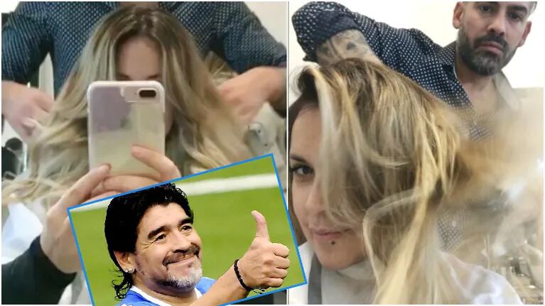 El cambio de look de Verónica Ojeda... ¿dedicado a Diego Maradona? (Fotos: Captura de Intagram)