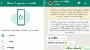 WhatsApp ya permite activar los mensajes temporales de forma predeterminada en nuevos chats y elegir otras duraciones