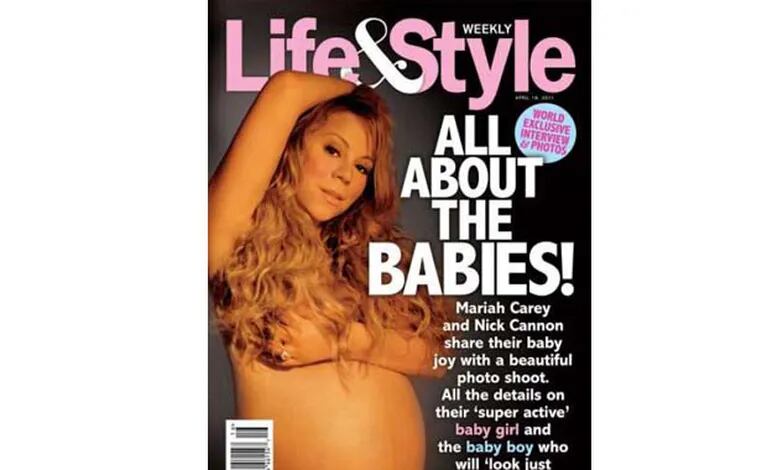 Mariah Carey, embarazada y desnuda. (Foto: Life&Style)