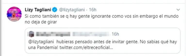 Fuerte respuesta de Lizy Tagliani ante las críticas por llevar famosos a su programa en la pandemia: "Hay gente ignorante"