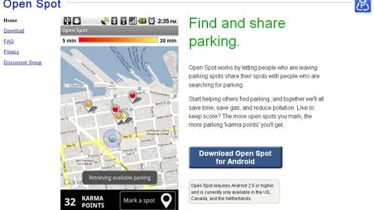 Google prepara OpenSpot, una aplicación para buscar estacionamientos en centros urbanos