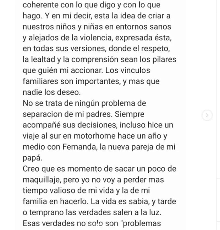 Fuertísimo descargo de la hija de Piñón Fijo contra su padre: "Está desaparecido desde el último maltrato"