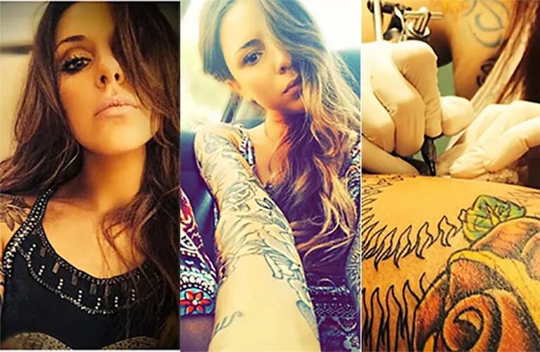 Candelaria Tinelli y su nuevo tatuaje. (Fotos: Instagram)