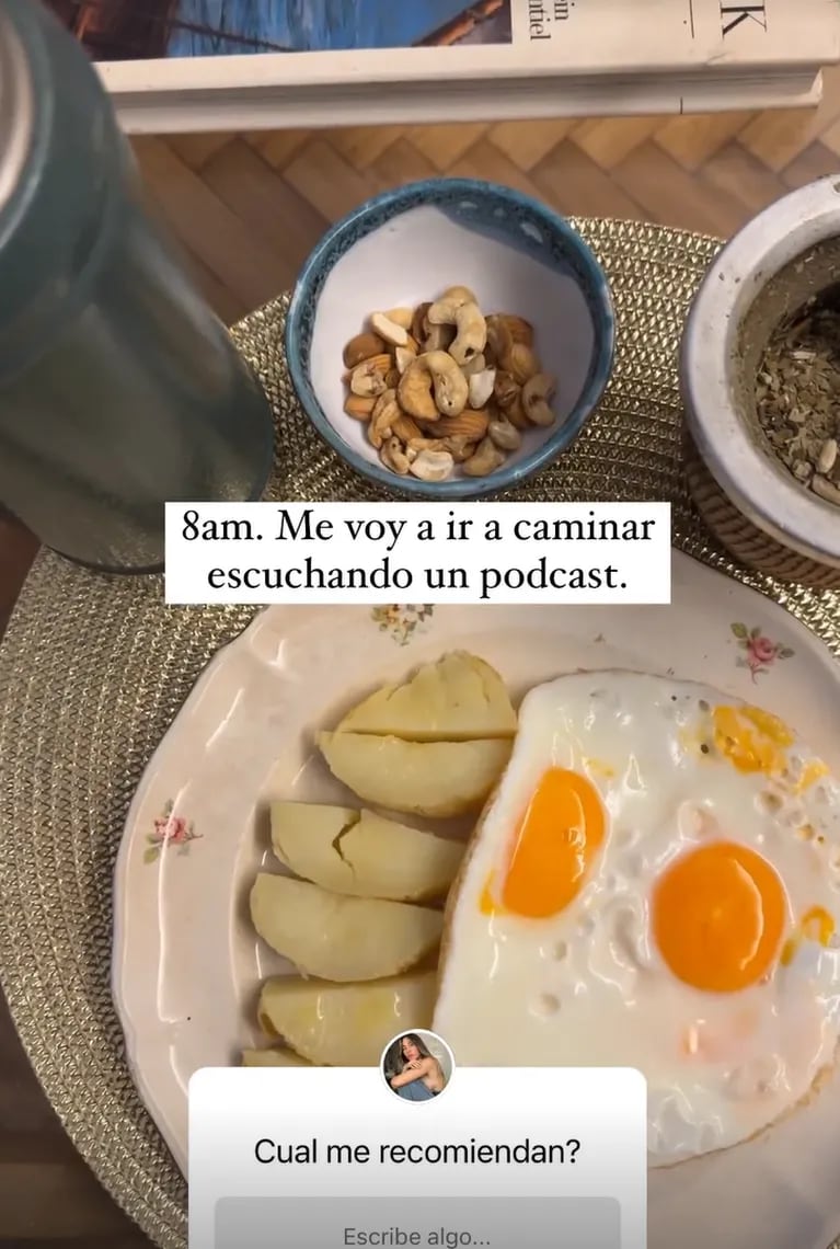 Desayuno poco tradicional: Jimena Barón mostró qué come a la mañana