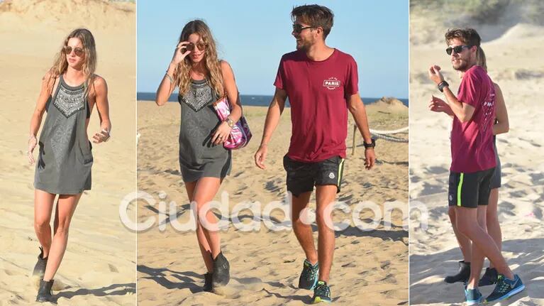 Lucía Celasco, junto a su novio en las playas de José Ignacio: particular look con borcegos