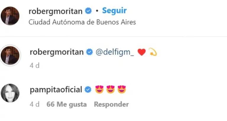 La reacción de Pampita al ver a Roberto García Moritán haciendo "upa" a su hija adolescente