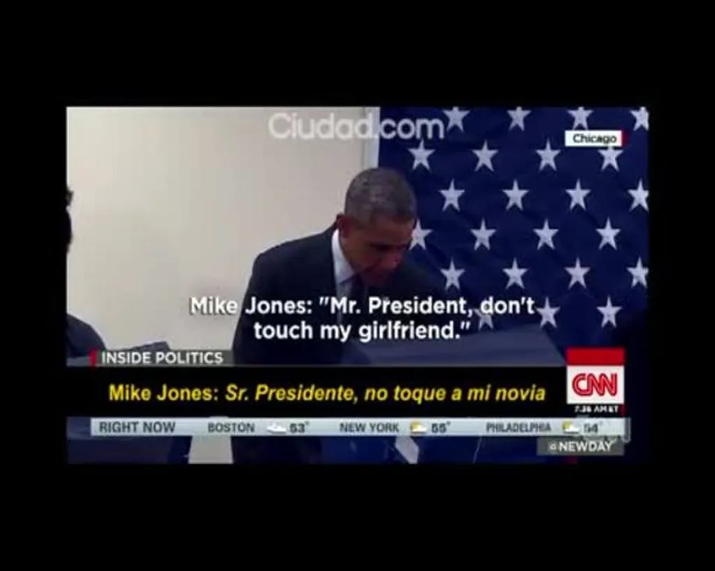 El momento incómodo ¡y gracioso! de Obama, una mujer y su celoso novio