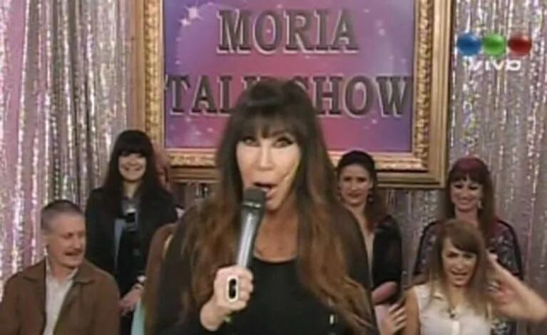 Moria y el talk show de su vida. (Foto: captura Telefe)
