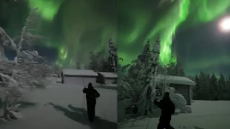 Un fotógrafo finlandés captó la increíble sensación de andar bajo una aurora boreal