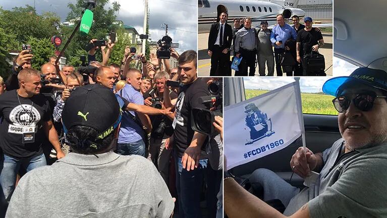 Diego Maradona viajó a Bielorrusia para asumir la presidencia del Dynamo Brest y fue recibido por una multitud