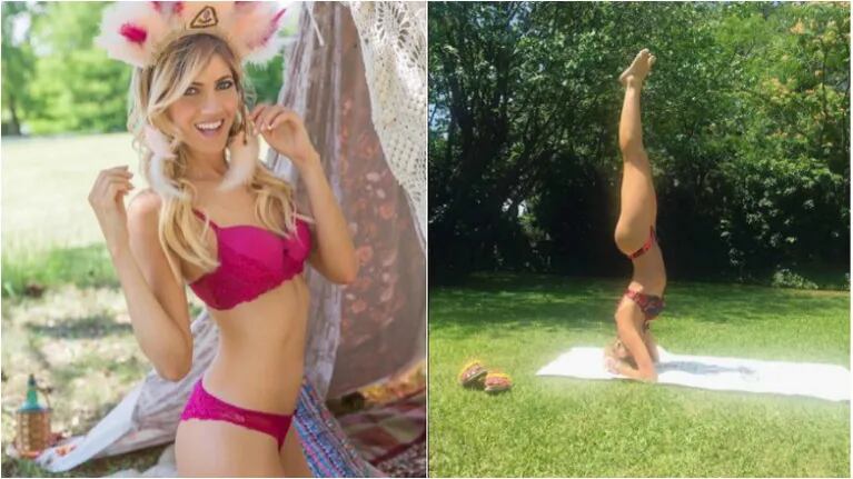 Candela Ruggeri y una posición de yoga muy hot en bikini. Foto: Instagram