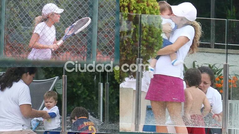 Shakira disfrutó de sus hijos en un día de tennis (Fotos: Grosby Group). 