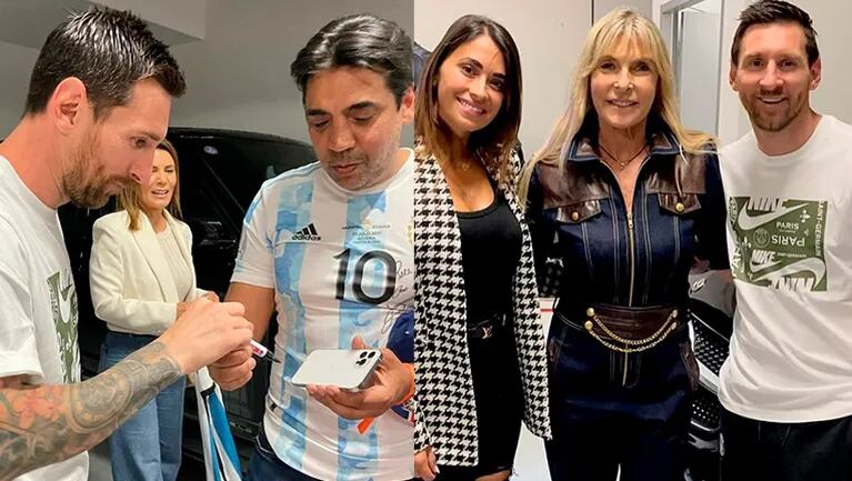La emoción de Coco Fernández y Virginia Elizalde al encontrarse con Lionel Messi en Francia.